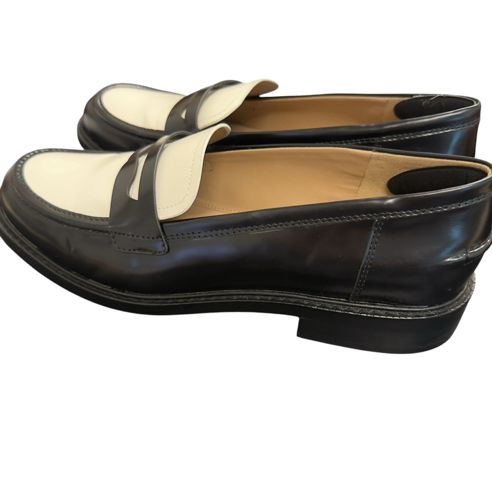 Sam Edelman Women’s Colin Black and White Leather Penny Loafers Size 9 - Picture 7 of 14
